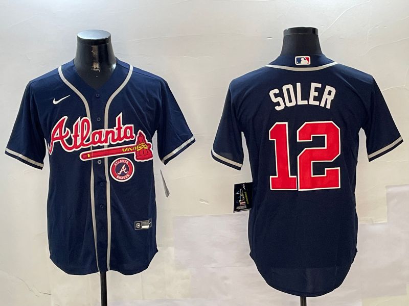 Men Atlanta Braves #12 Soler Blue Game 2024 Nike MLB Jersey style 4